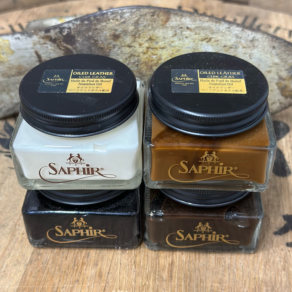 Saphir Medaille D’or Oiled Leather Cream with Neatsfoot Oil for Nourishing and Water Repellence - Dark Brown